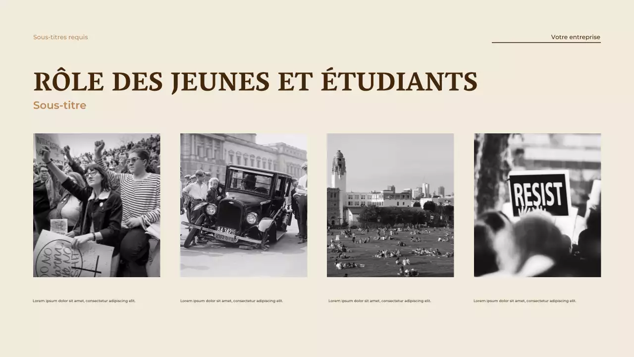 Présentation de l'annonce de l'égalité beige vintage