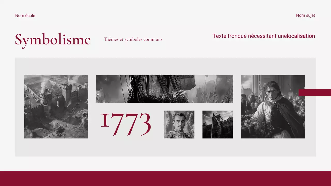 Présentation d'un événement historique rouge moderne et épuré