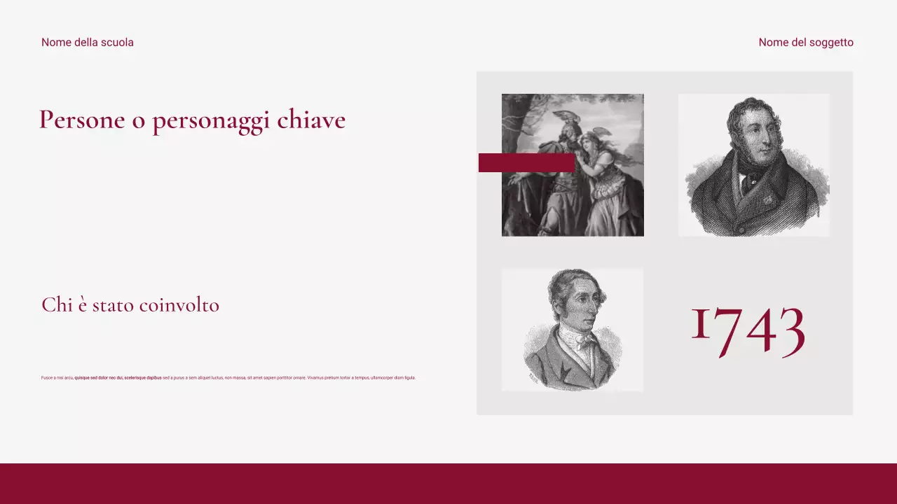 Presentazione dell'evento storico moderno e pulito rosso