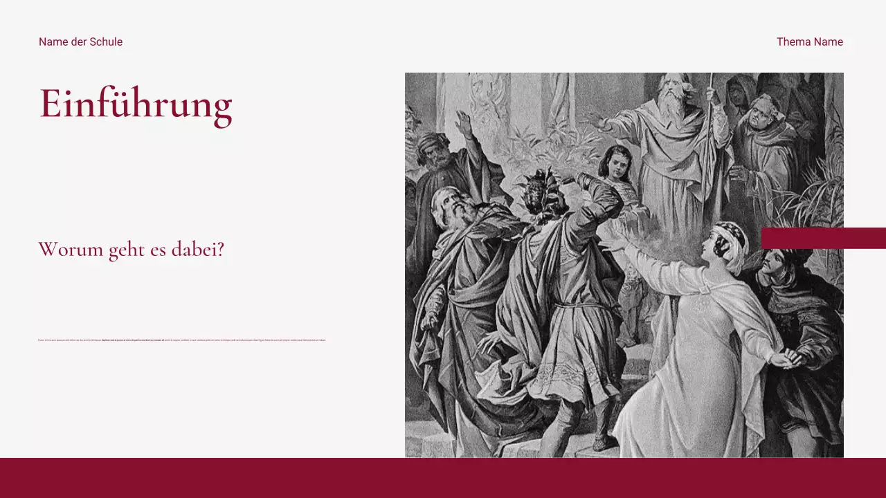 Moderne und saubere rote historische Eventpräsentation