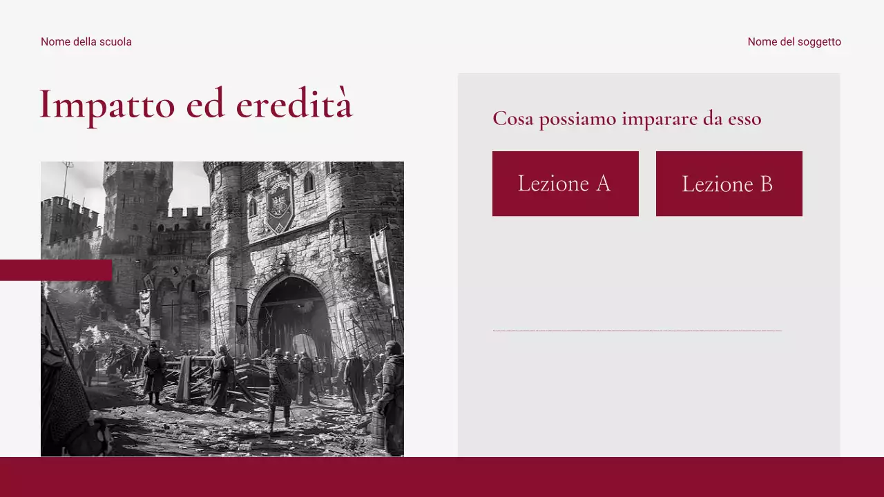 Presentazione dell'evento storico moderno e pulito rosso