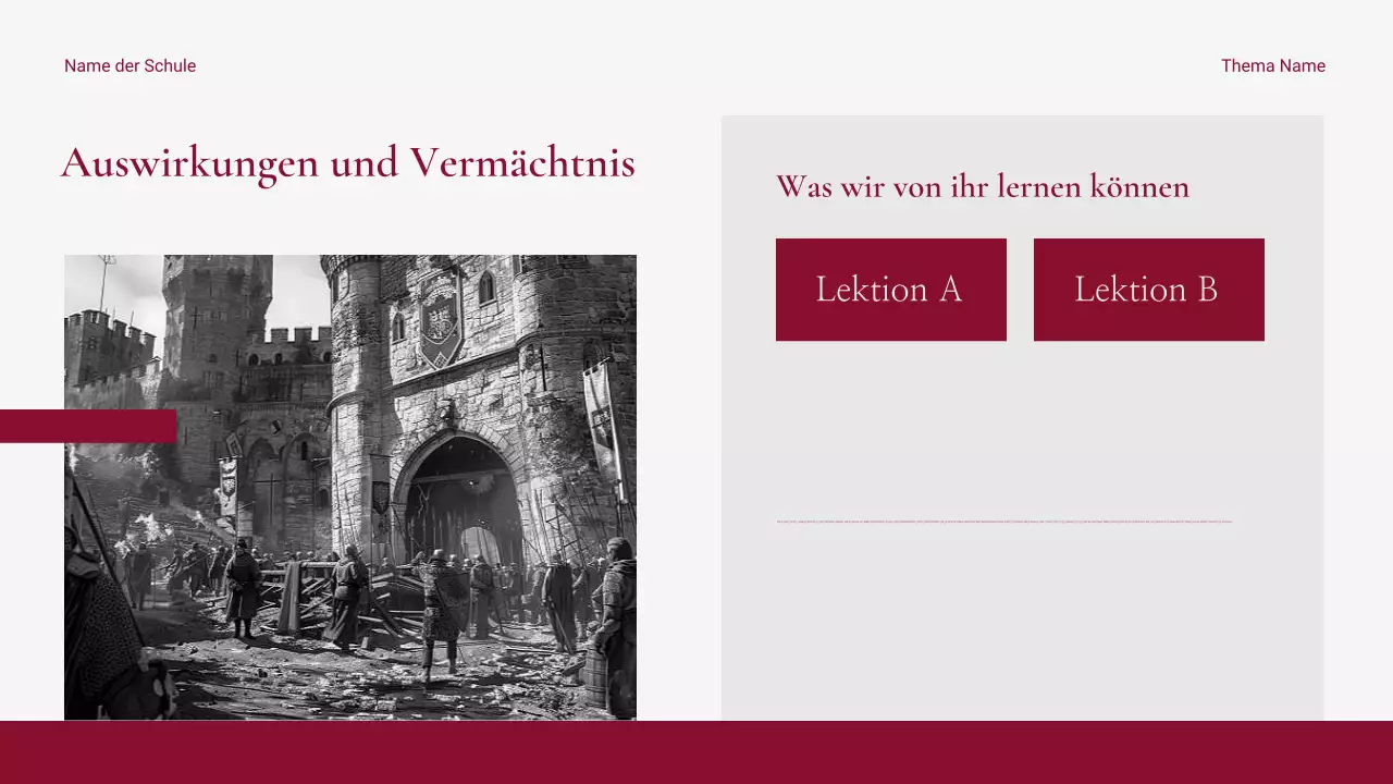 Moderne und saubere rote historische Eventpräsentation