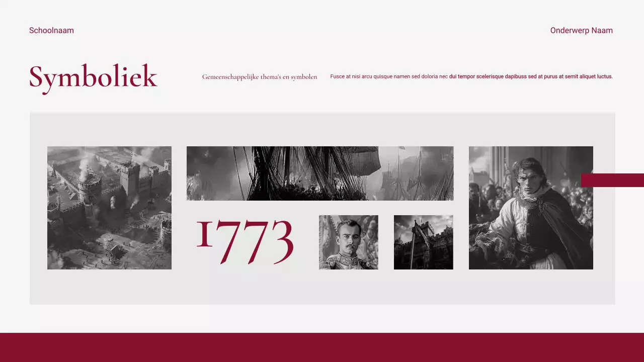 Moderne en schone rode historische evenementenpresentatie