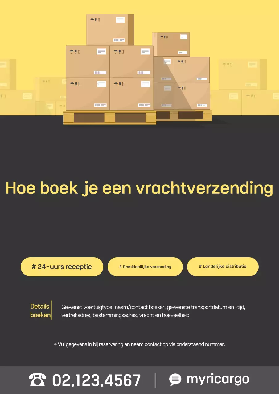 Nette gele en grijze vrachtvervoersmededeling