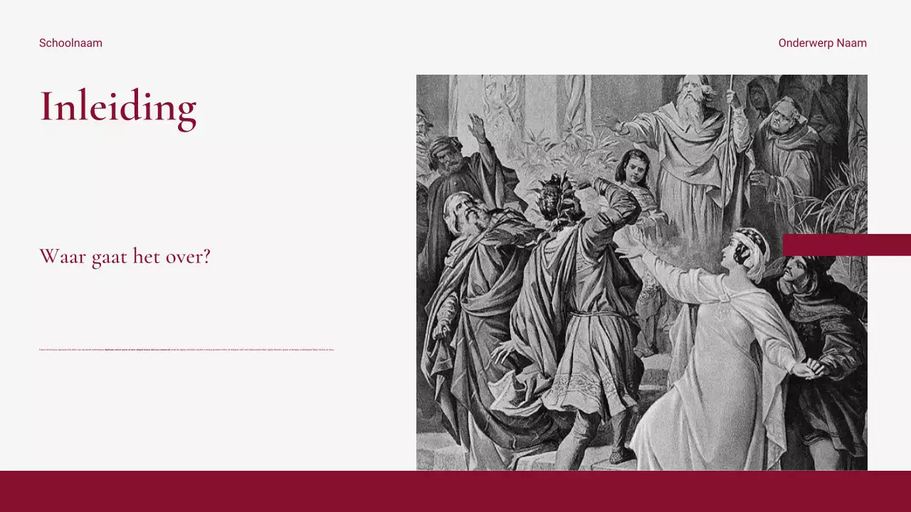 Moderne en schone rode historische evenementenpresentatie