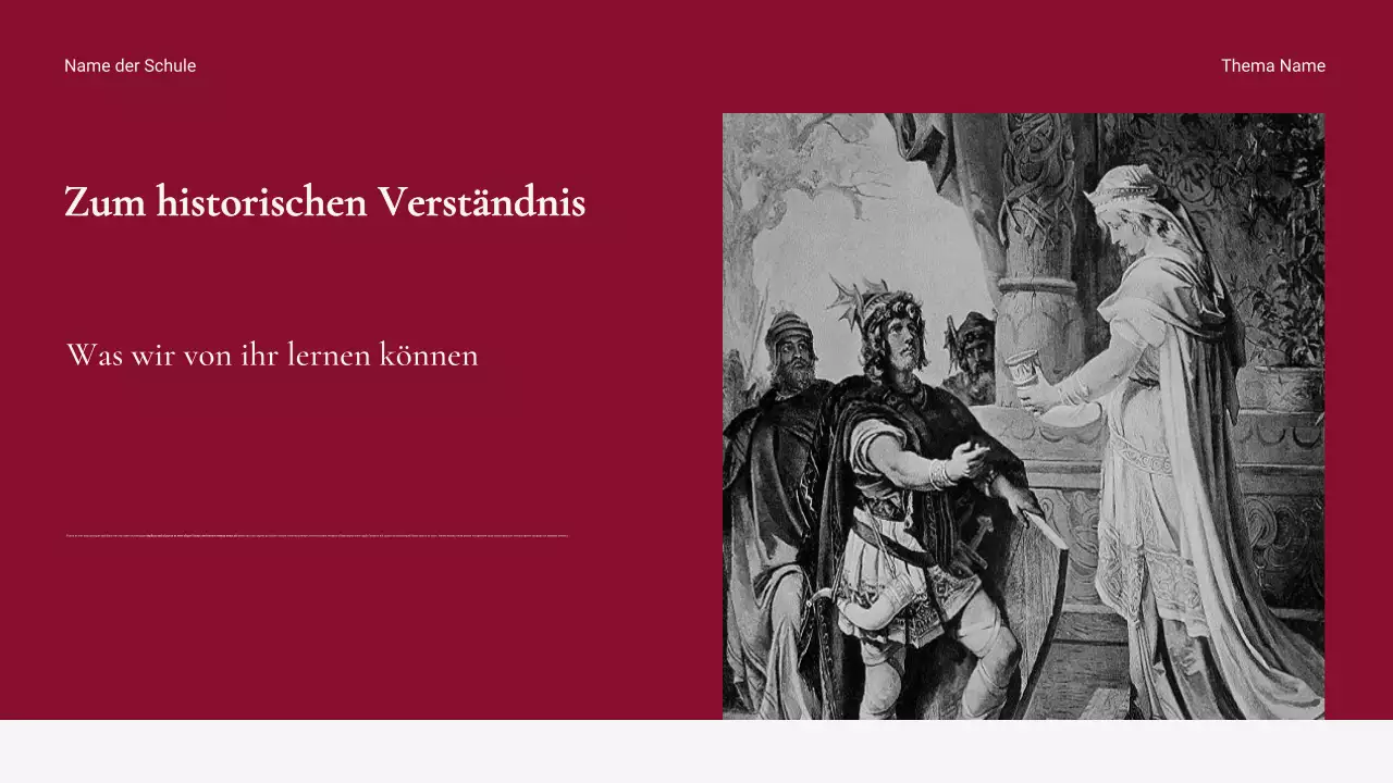 Moderne und saubere rote historische Eventpräsentation