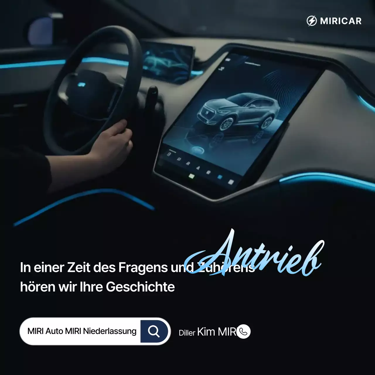 Blaue moderne Autowerbung