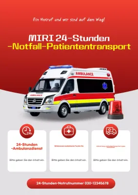 Roter einfacher Krankenwagen