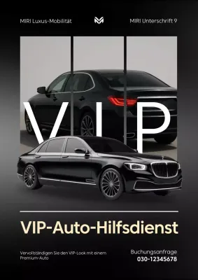 Werbung für ein schwarzes Luxusauto