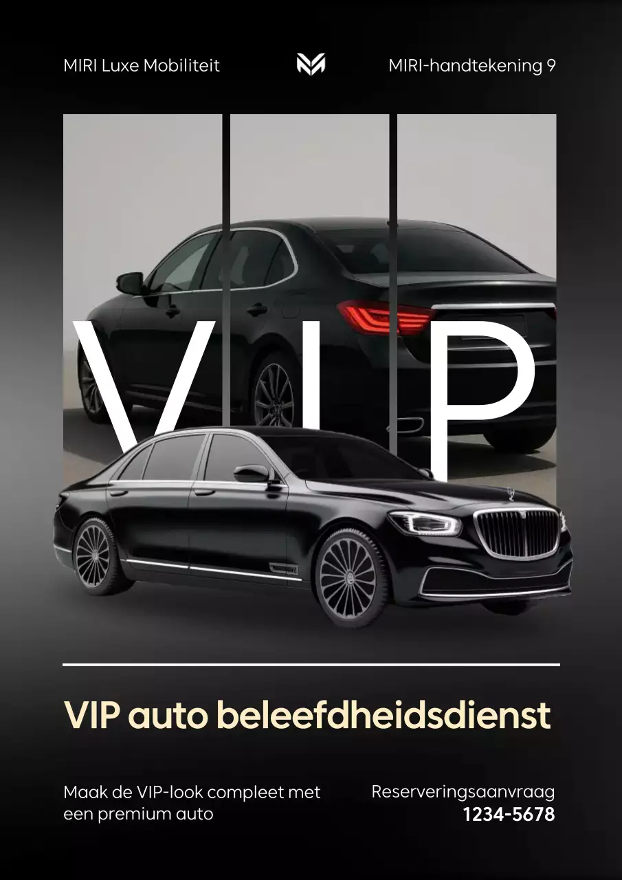 zwarte luxe auto advertentie