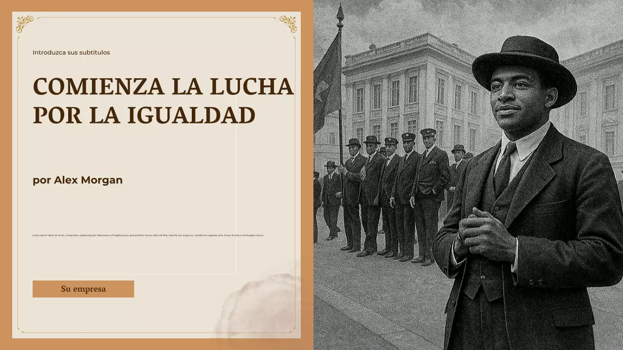 Presentación del anuncio de igualdad vintage beige