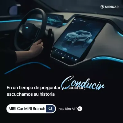Anuncio de coche moderno azul