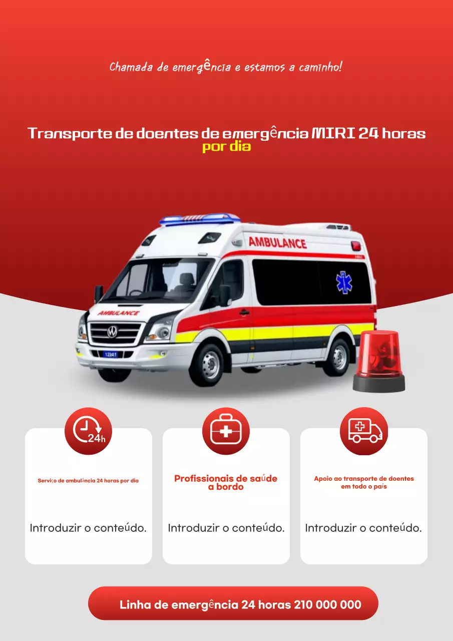 Ambulância Simples Vermelha
