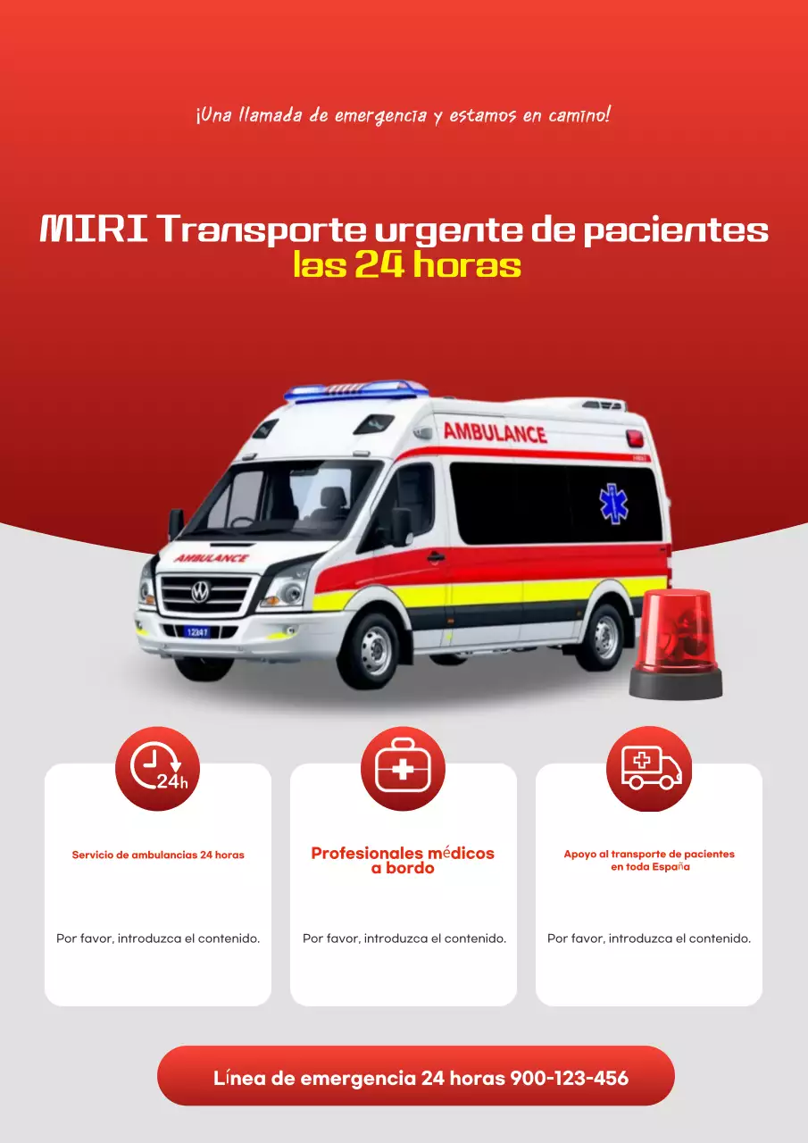 Ambulancia roja simple