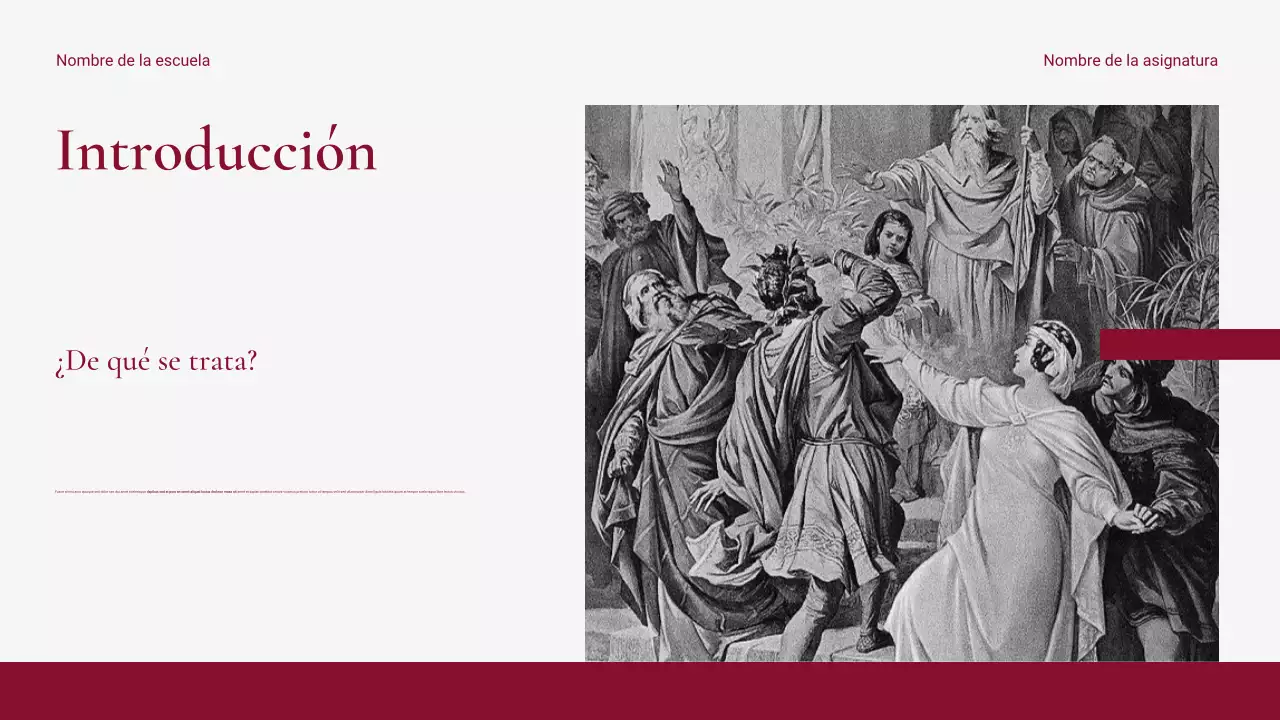 Presentación del evento histórico rojo, moderno y limpio