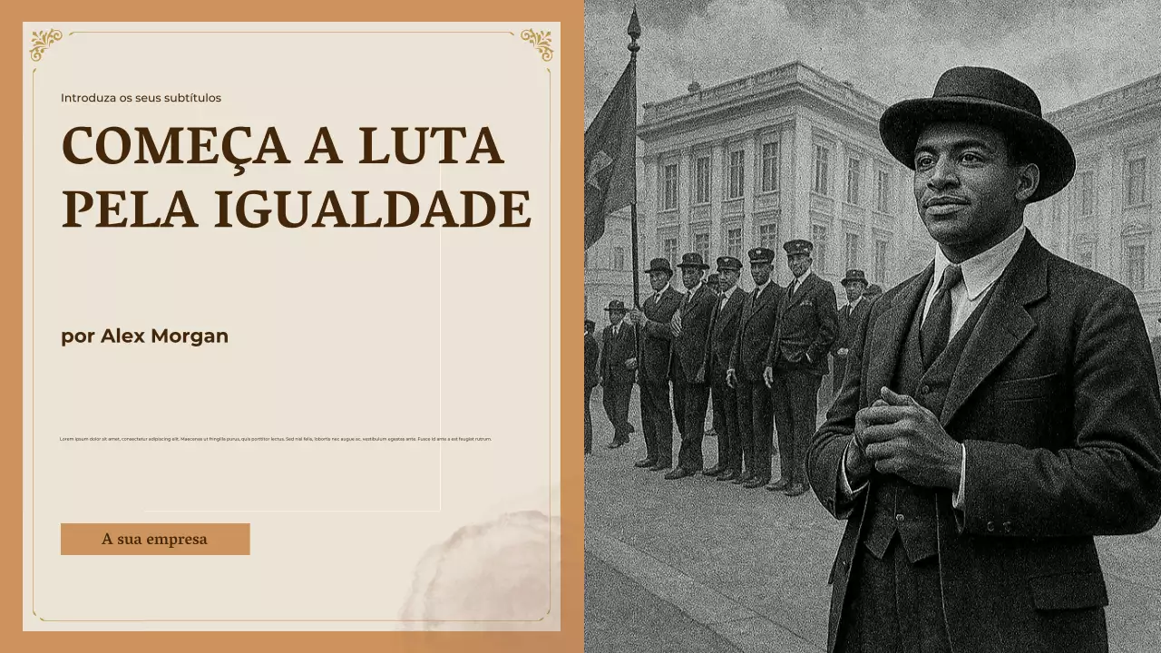 Apresentação do anúncio de igualdade vintage bege