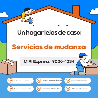 Anuncio del servicio de mudanzas Blue Simple Packing