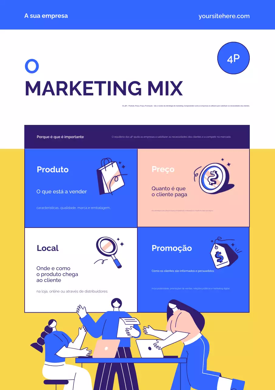 Cartaz do Guia de Marketing Moderno Azul