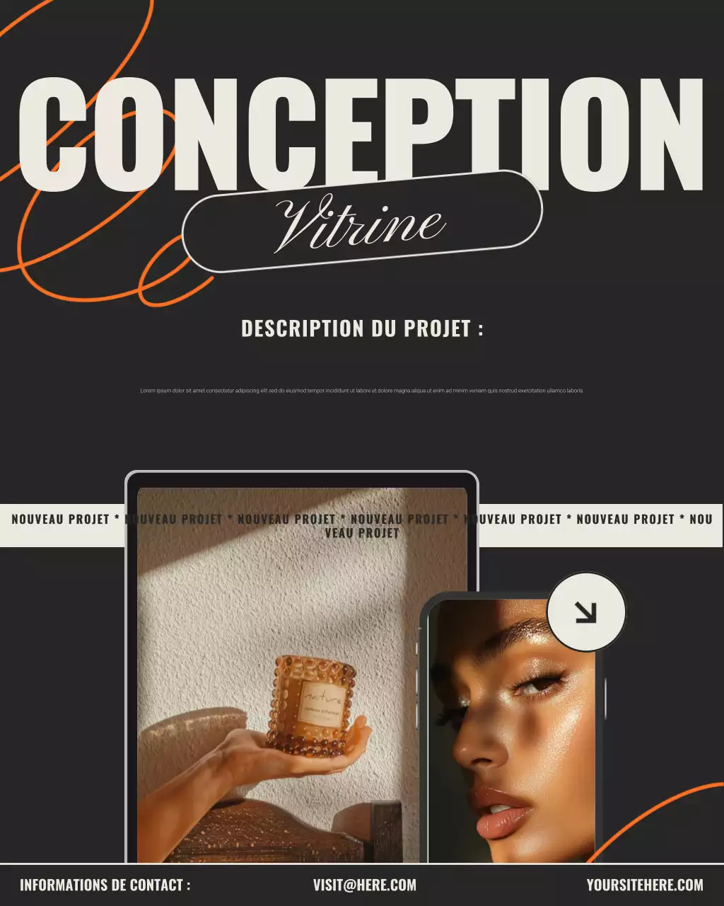 Vitrine de design moderne noir