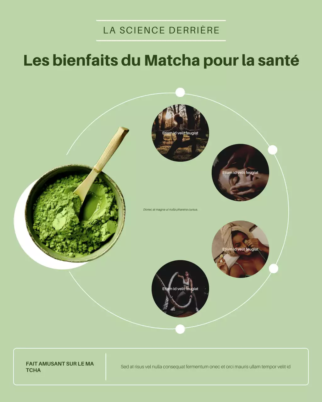 Publication Instagram sur les bienfaits du thé vert minimaliste