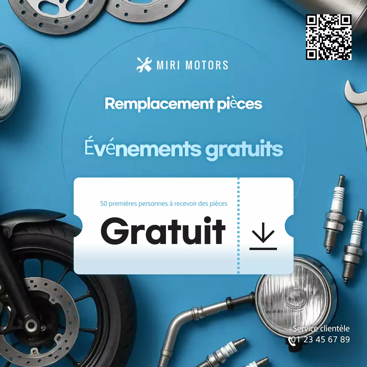 Promotion d'événements modernes bleu ciel