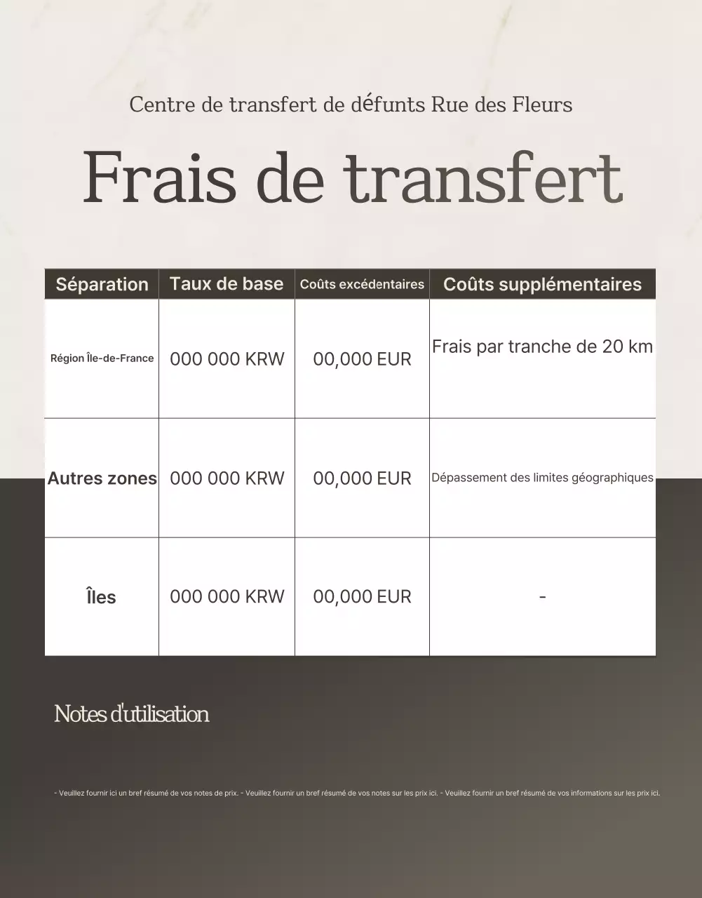 Guide des funérailles de luxe beiges