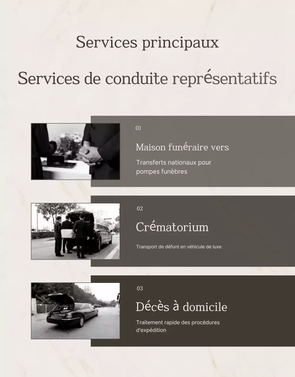 Guide des funérailles de luxe beiges