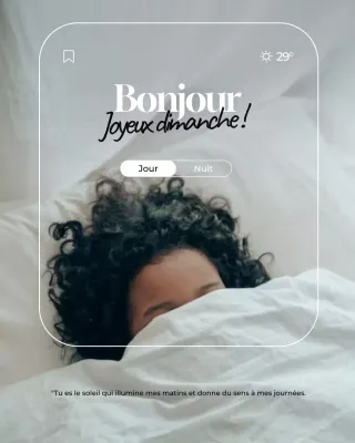 Publication Instagram minimaliste de salutations du matin, blanche et pastel