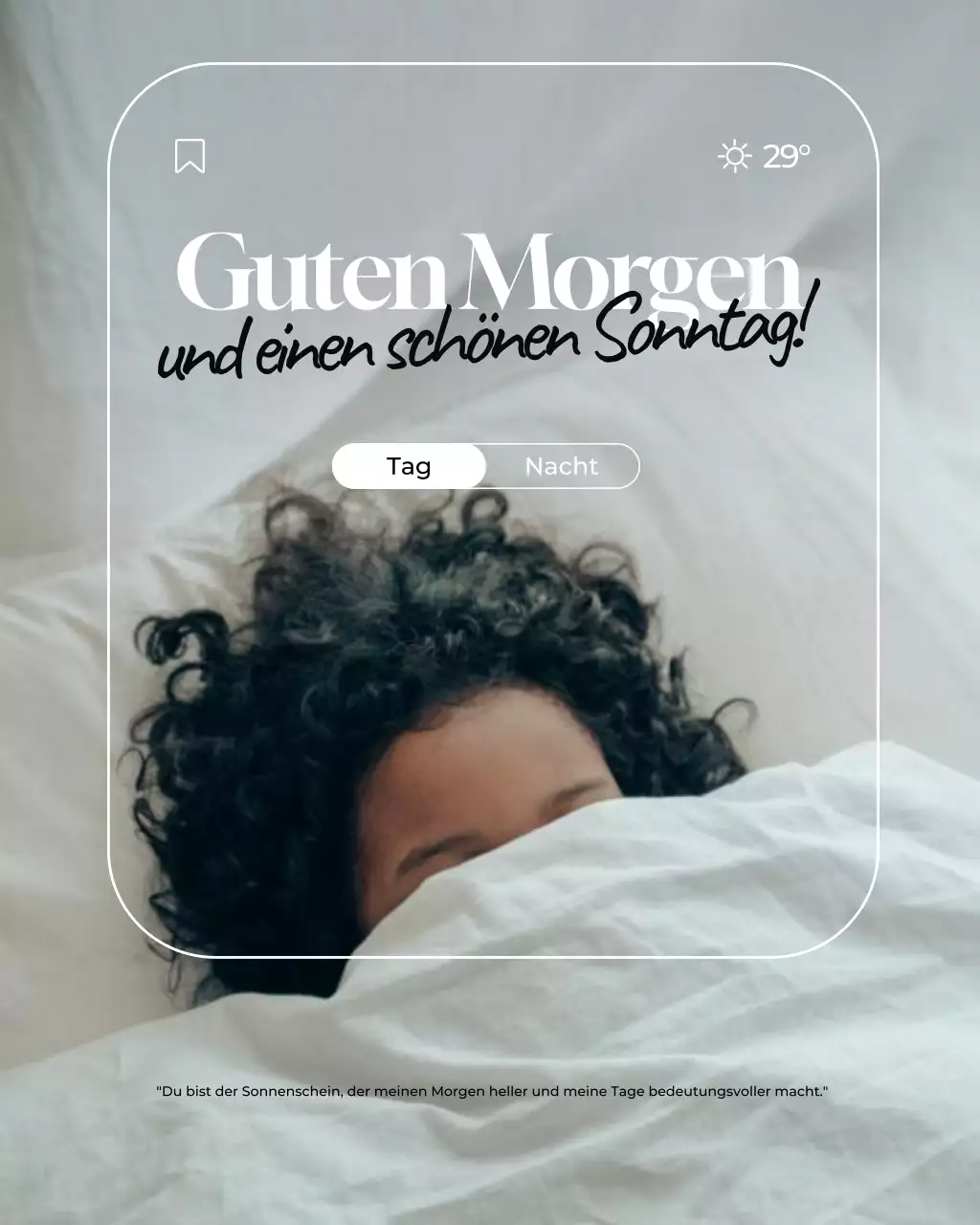 Weißer und pastellfarbener minimalistischer UI-UX-Guten-Morgen-Gruß-Instagram-Post