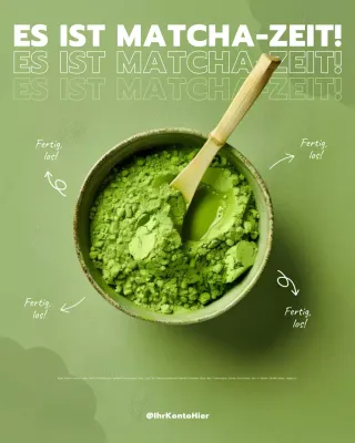 Grüner Modern Matcha Mood Post Instagram-Beitrag