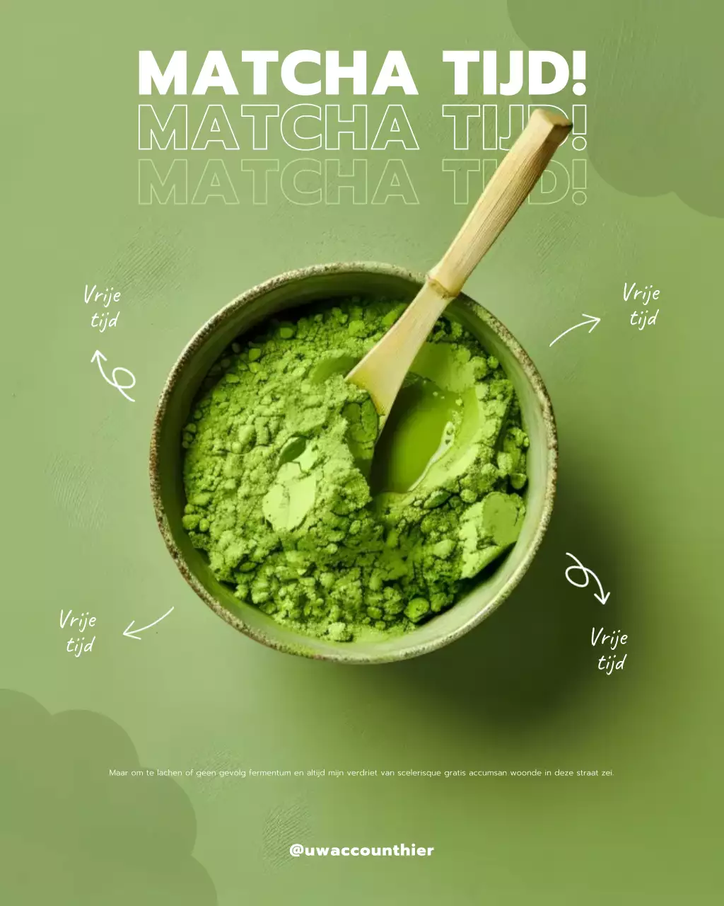 Groene moderne Matcha-moodpost op Instagram