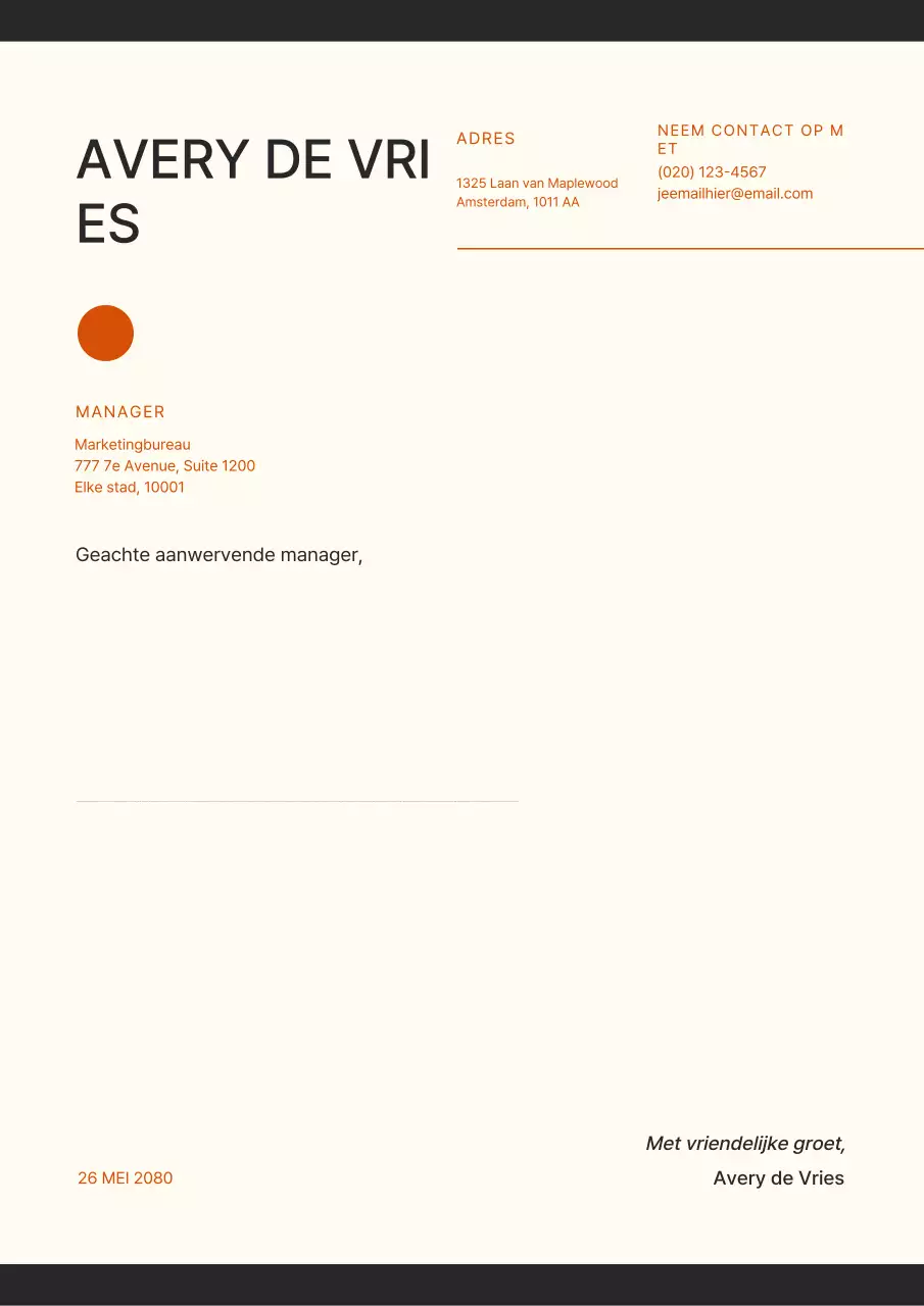 blauw professioneel briefdocument