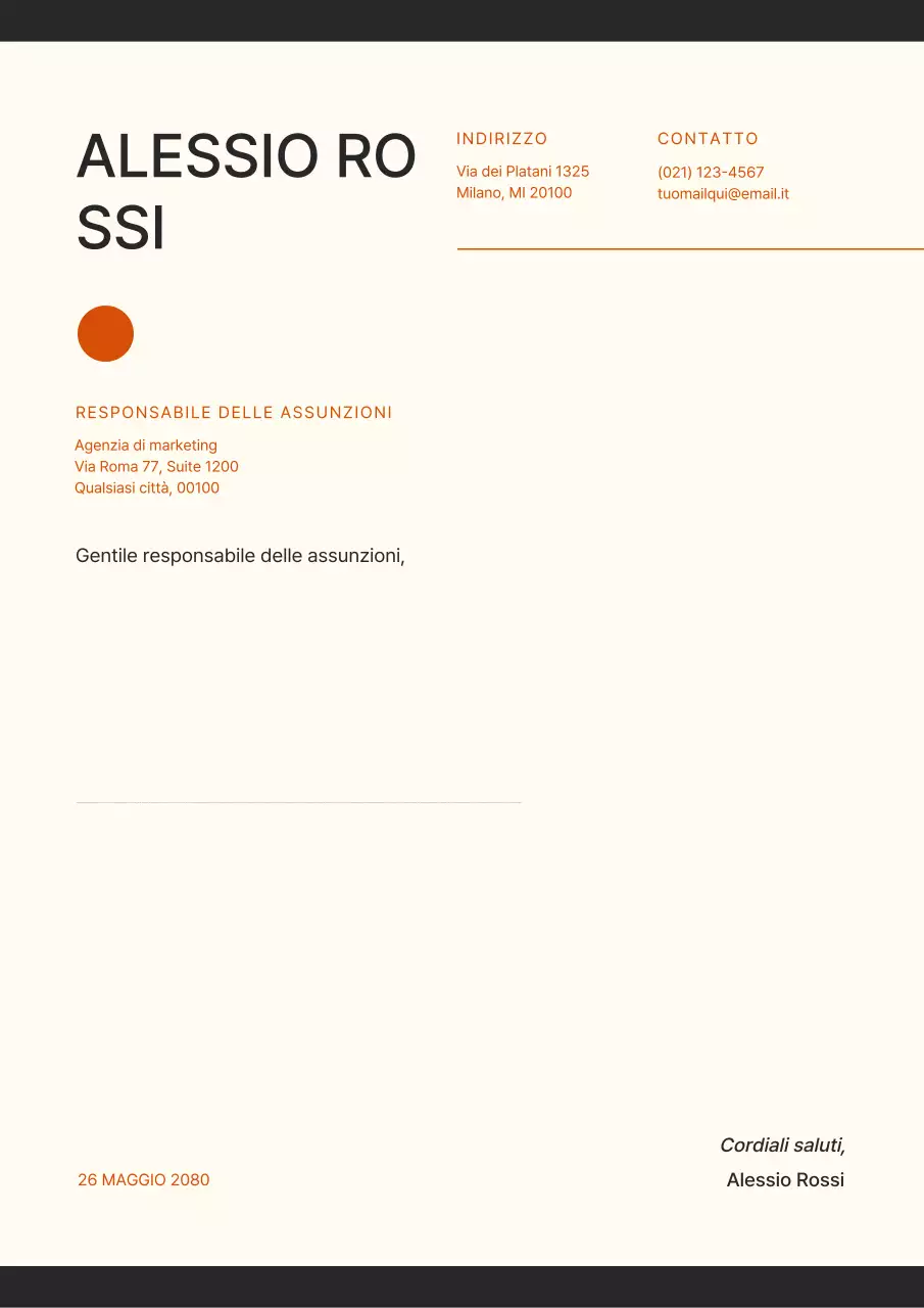 documento di lettera professionale blu