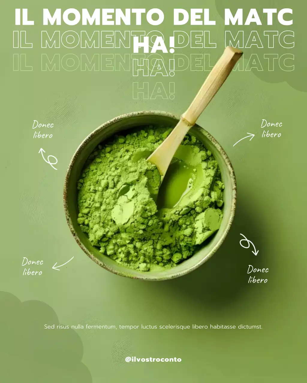Post Instagram sul mood del matcha moderno e verde