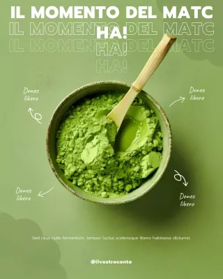 Post Instagram sul mood del matcha moderno e verde