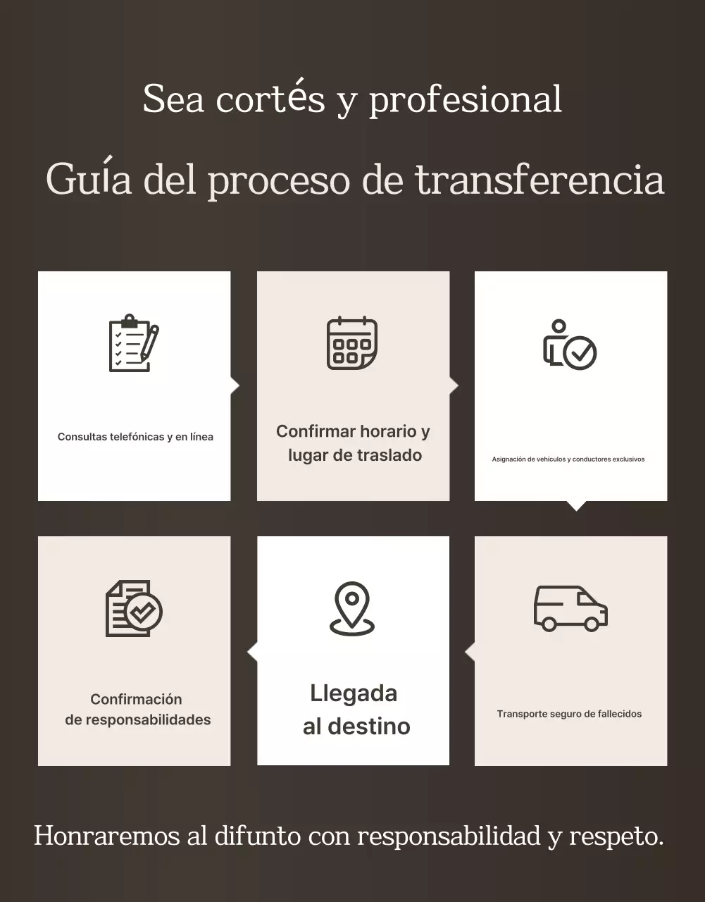 Guía funeraria de lujo en beige