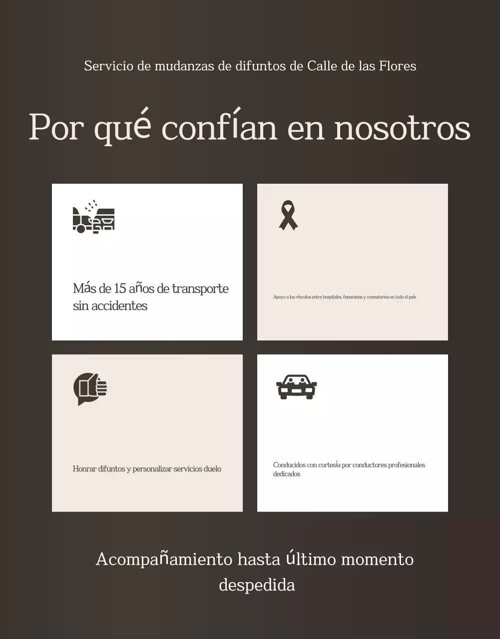 Guía funeraria de lujo en beige