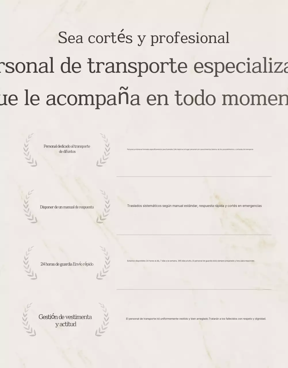 Guía funeraria de lujo en beige