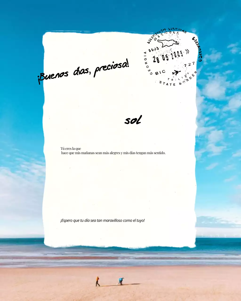 Publicación de Instagram de saludo de buenos días moderno con estética azul y blanca