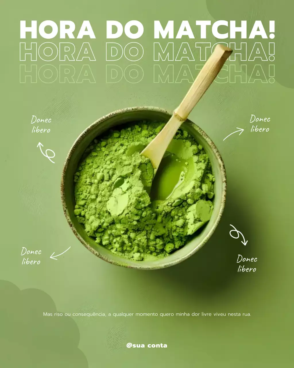 Postagem de Matcha Mood Verde Moderna no Instagram