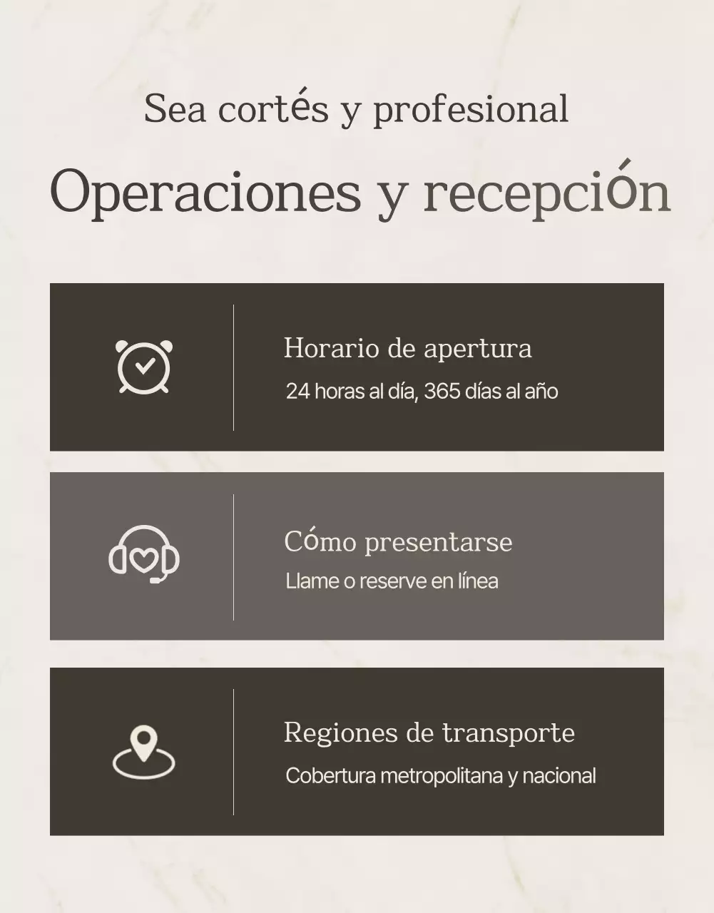 Guía funeraria de lujo en beige