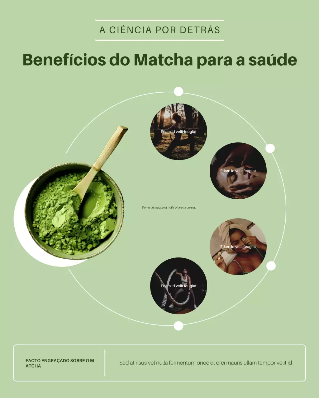 Postagem no Instagram sobre os benefícios do Matcha minimalista verde