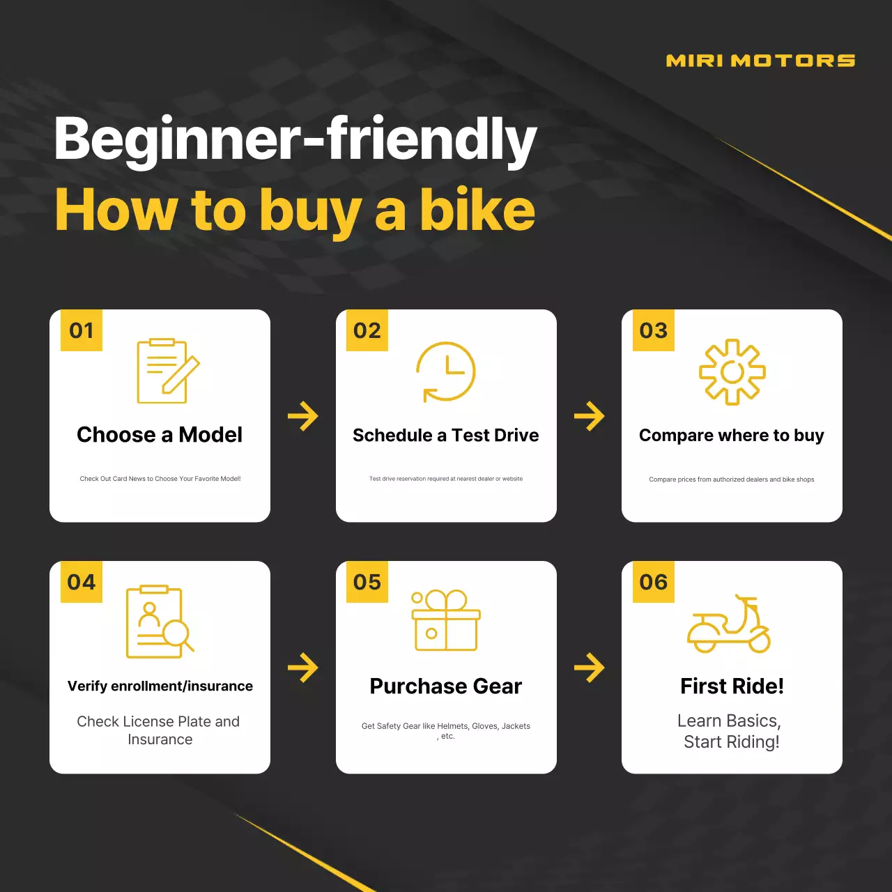 Anúncio de motocicleta preta moderna