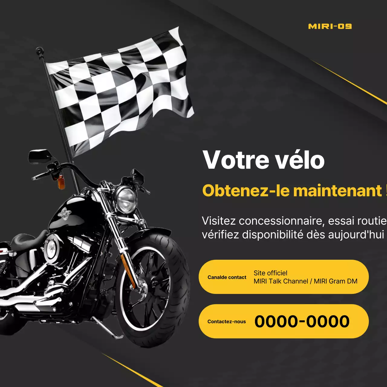 Publicité pour une moto moderne noire