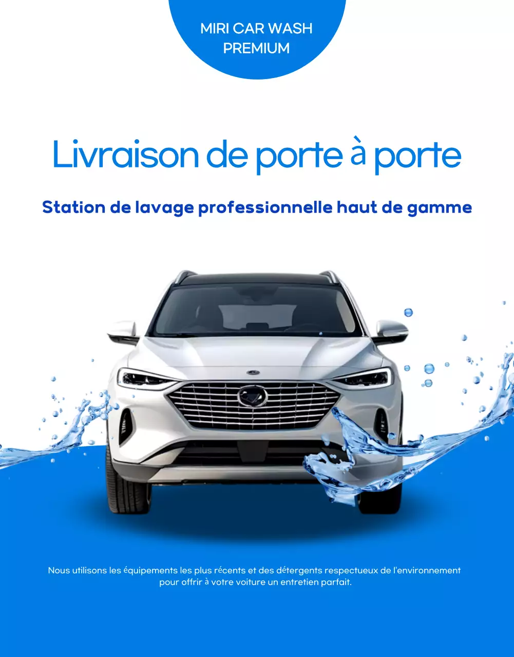 Promotion du service de lavage de voiture Blue Modern