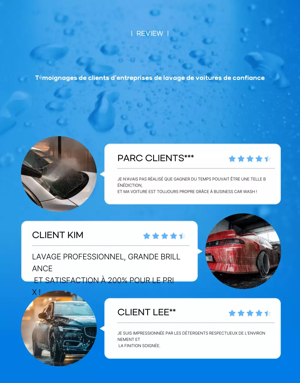 Promotion du service de lavage de voiture Blue Modern