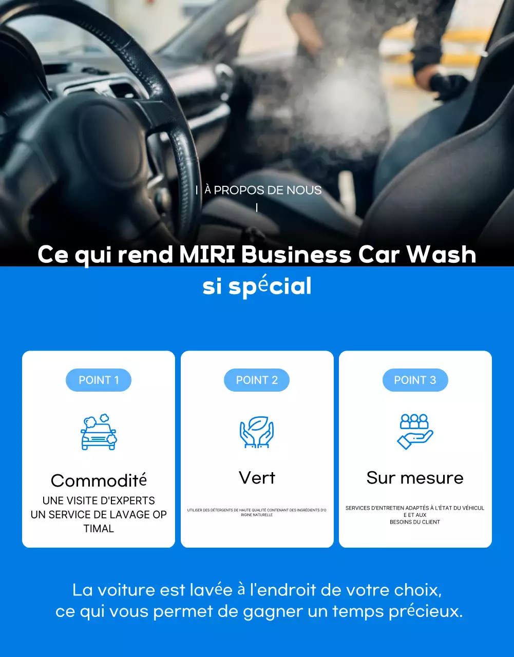 Promotion du service de lavage de voiture Blue Modern
