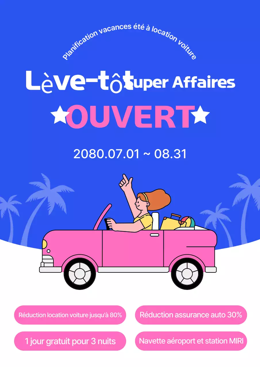 Promotion de location de voiture Blue Simple