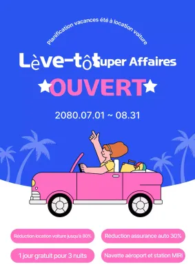 Promotion de location de voiture Blue Simple