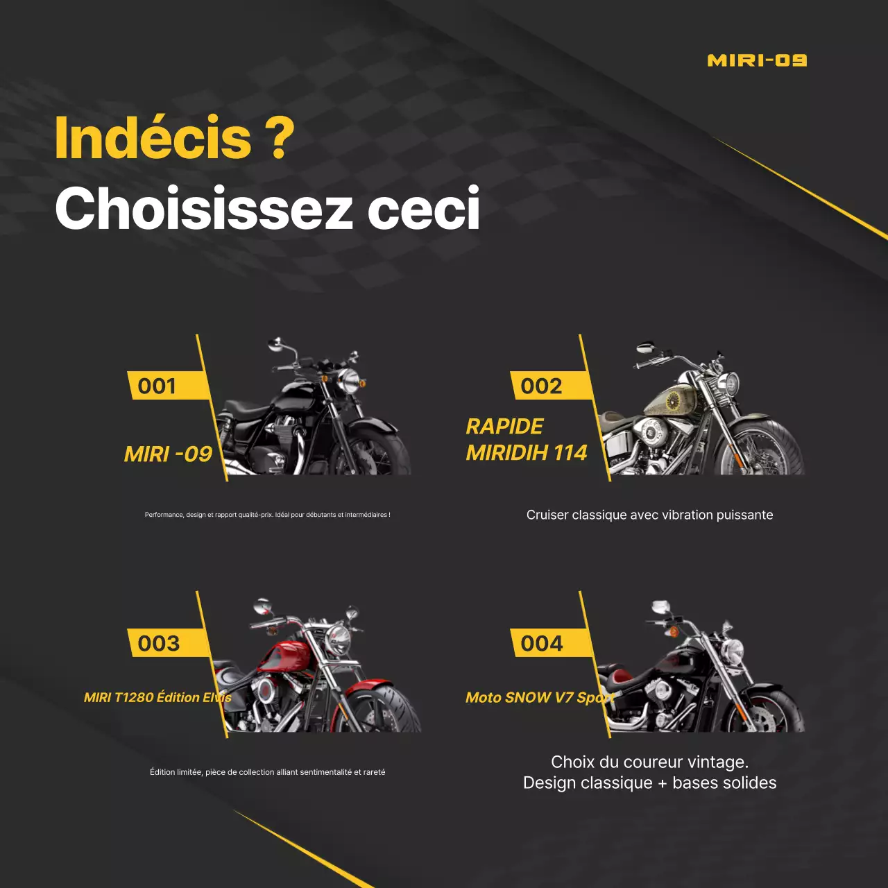 Publicité pour une moto moderne noire